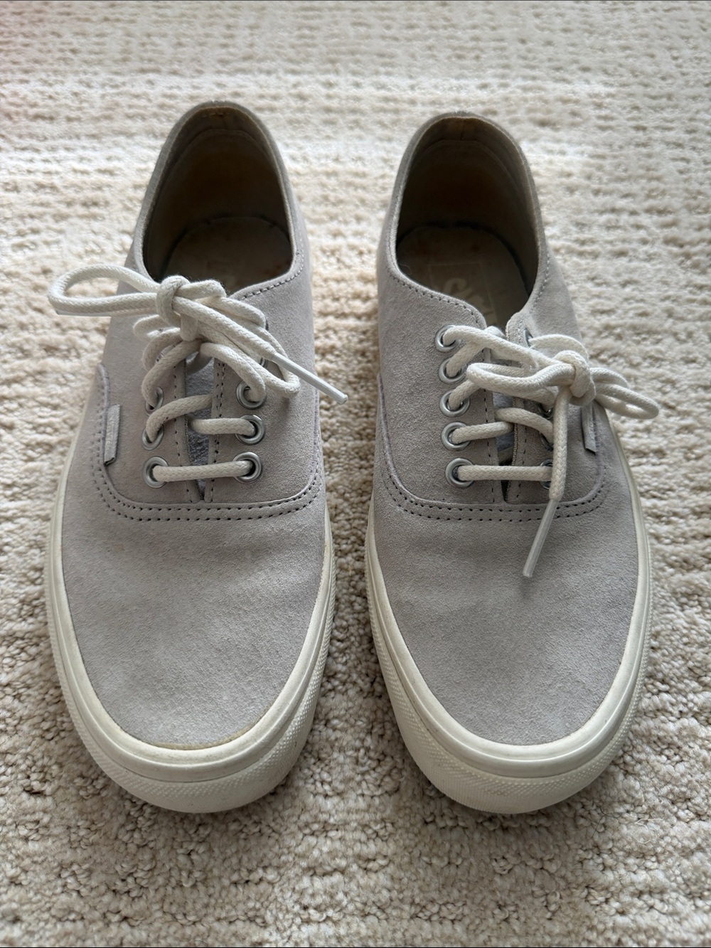 Vans SCOTCHGARD Light Gray Suede Low-Top Lace-Up Sneakers